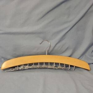 Wooden Tie or Scarf Hanger with Metal Hooks